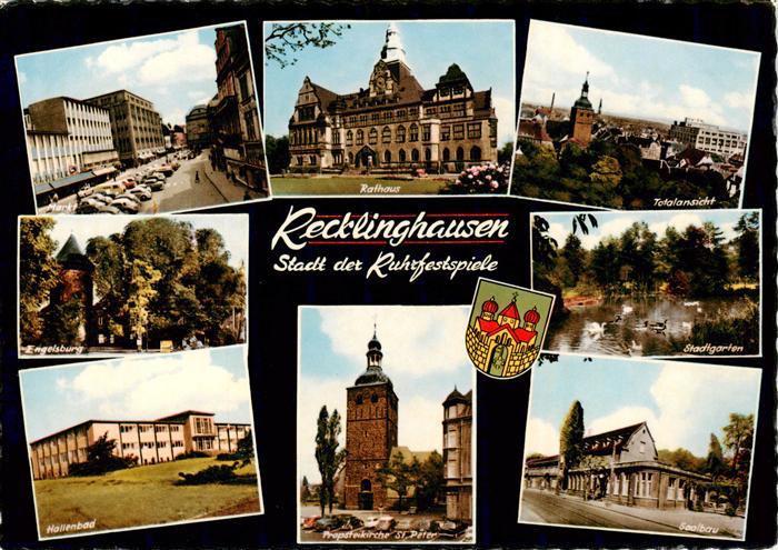 Recklinghausen  Westfalen Markt Rathaus Total Engelsburg Stadtgarten Hallenbad P