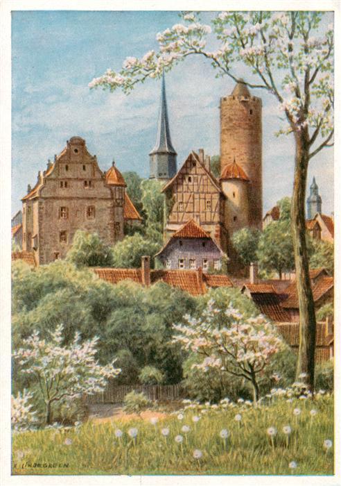 Schlitz Hessen Schloss Kuenstlerkarte
