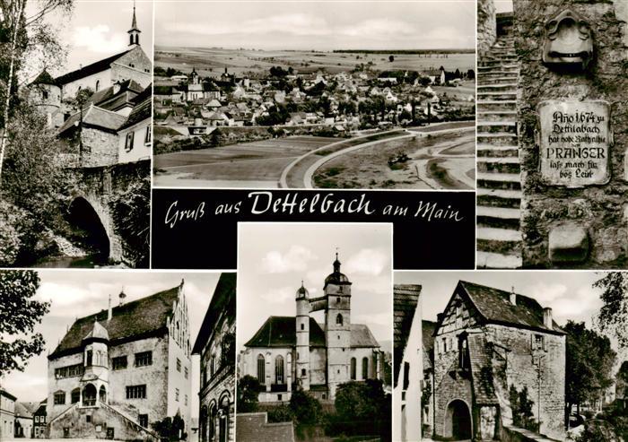 Dettelbach Kirche Panorama Rathaus Schloss Gedenktafel