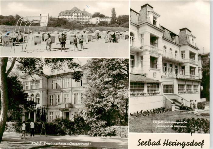Heringsdorf  Ostseebad Usedom Strand FDGB Erholungsheim Ostseestrand FDGB Erholu