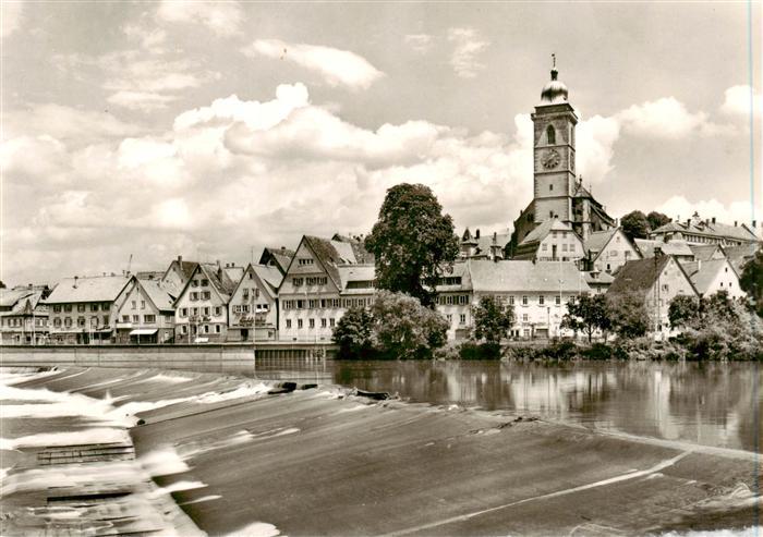 Nuertingen Neckar Panorama mit Kirche