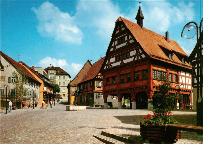 Plochingen Neckar Marktplatz mit altem Rathaus