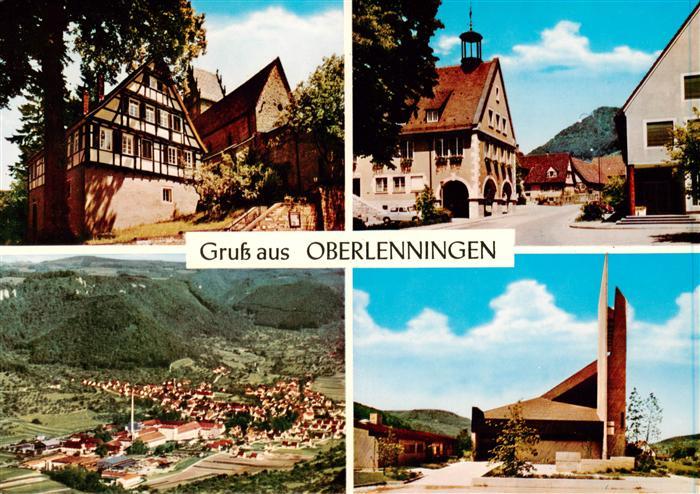 Oberlenningen Gasthaus Pension Roessle Ortspartie Kirche Panorama