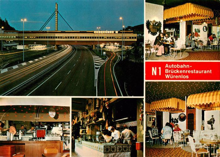 Wuerenlos N1 Autobahn Brueckenrestaurant Gastraeume