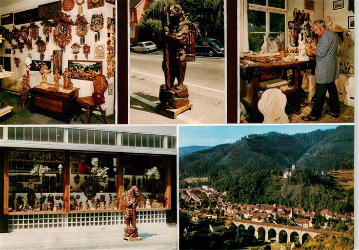 Hornberg  Schwarzwald Holzschnitzerei Alfons Herr Profane Kunst Schwarzwaldbahn