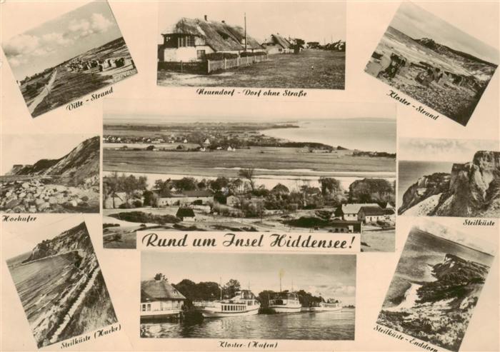 Insel Hiddensee Vitte Strand Neuendorf Kloster Strand Hochufer Steilkueste Klost
