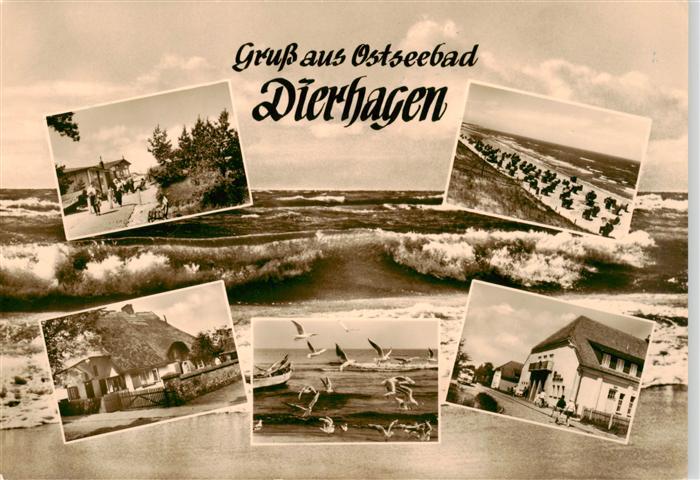 Dierhagen Ostseebad Strandpartien Strandhaeuser Brandung