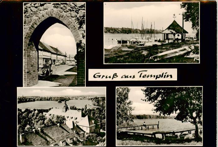 Templin Tor Durchblick Hafen Erholungsheim Bootssteg