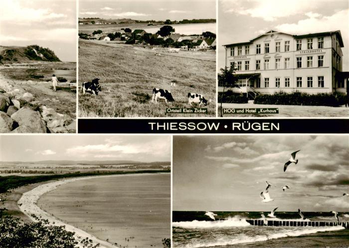 Thiessow Ostseebad Ruegen Strandpartien OT Klein Zicker HOG und Hotel Kurhaus Se