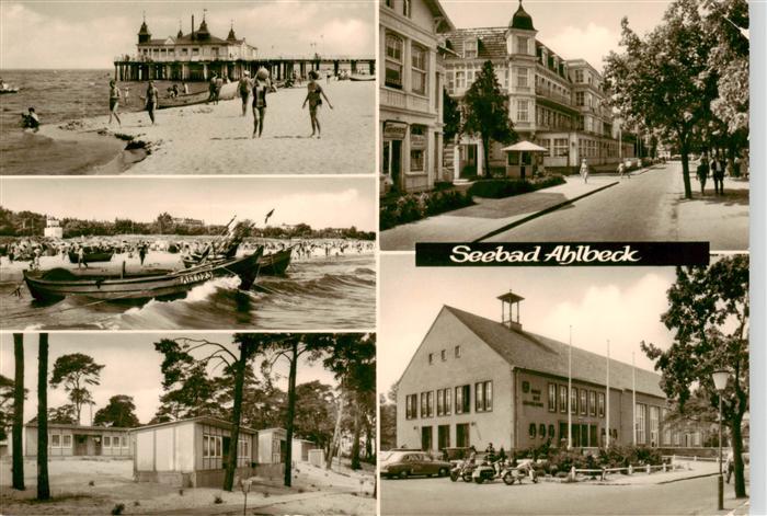 Ahlbeck Ostseebad Seebruecke Strandpartie Bungalows Haus der Erholung