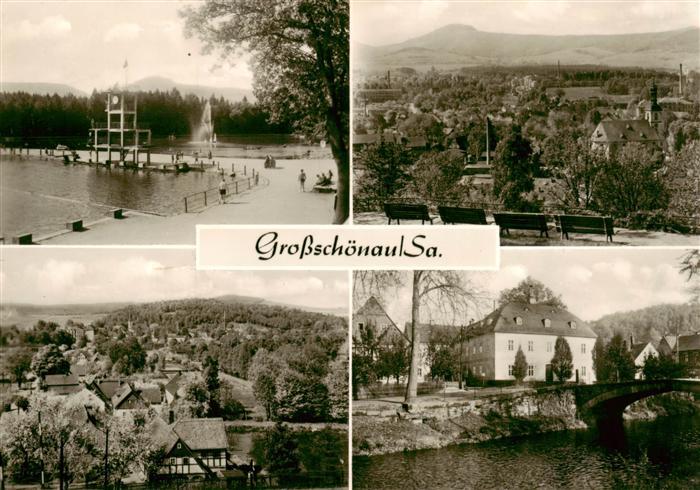 Grossschoenau Sachsen Waldstrandbad Blick zum Hutberg Heimat und Damastmuseum