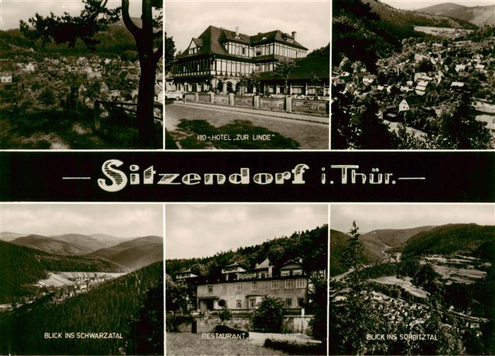 Sitzendorf  Thueringen HO Hotel Zur Linde Panorama Schwarzatal Restaurant Sorbit