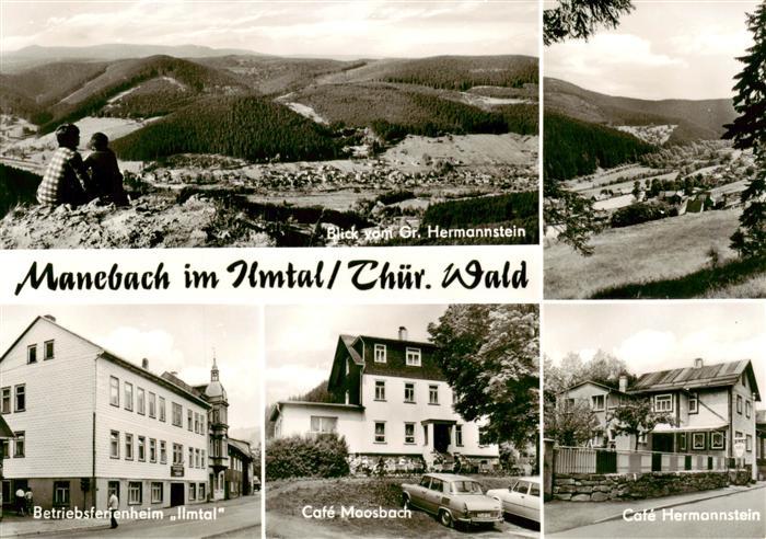 Manebach Blick vom Grossen Hermannstein Betriebsferienheim Ilmtal Cafe Moosbach