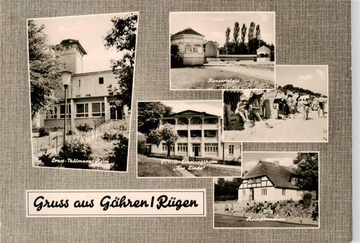 Goehren Ostseebad Ruegen Ernst Thaelmann Heim Konzertplatz Strand Heimatmuseum