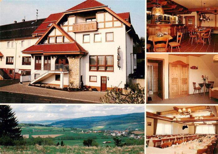 Heubach Rhoengebirge Landgasthof Rhoensicht Gastraeume Panorama