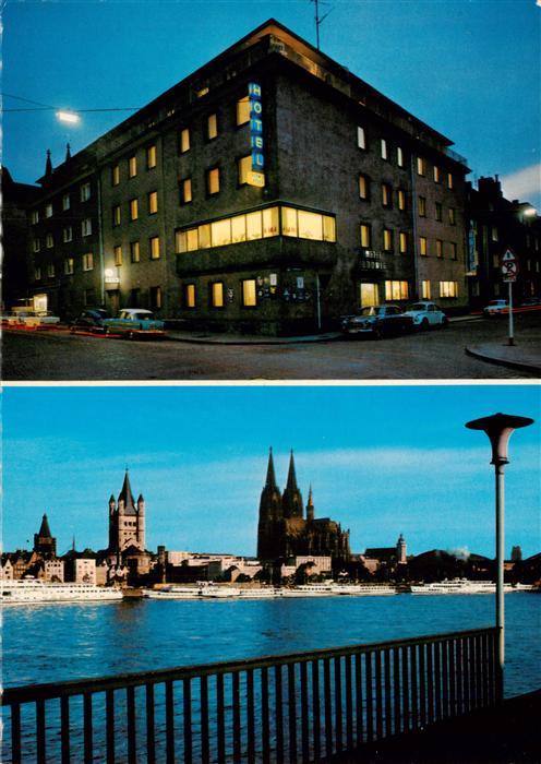 Koeln  Rhein Hotel Ludwig Rheinpartie mit Dom