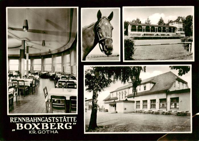 Gotha  Thueringen Rennbahngaststaette Boxberg Gastraum Pferd