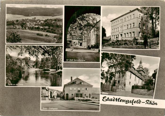 Stadtlengsfeld Panorama SV Diaet Sanatorium Oberschule Feldapartie Felda Lichtsp