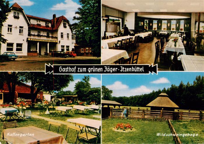 Itzenbuettel Hotel Restaurant Zum gruenen Jaeger Gastraum Kaffeegarten Wildschwe