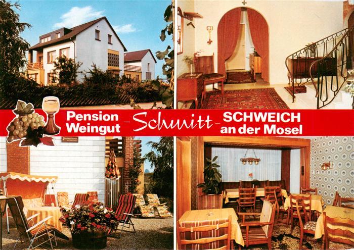 Schweich Mosel Pension Weingut Schmitt Treppe Terrasse Gastraum