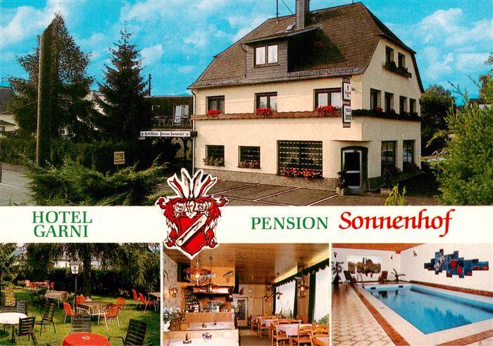 Elkenroth Hotel garni Pension Sonnenhof Gastraum Gartenterrasse Hallenbad