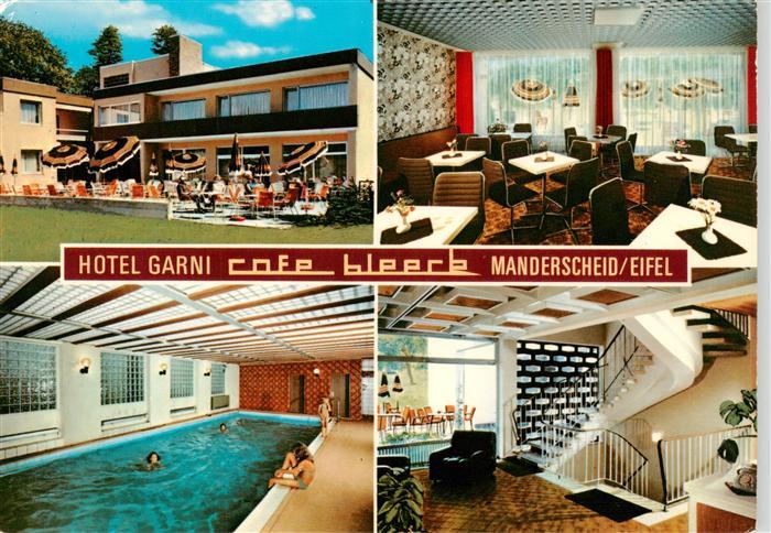 Manderscheid Eifel Hotel Garni Cafe Bleeck Gaststube Hallenbad Flur Treppe