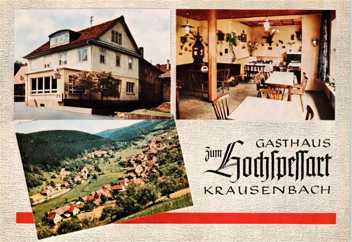 Krausenbach Dammbach Gasthaus Zum Hochspessart Gaststube Panorama