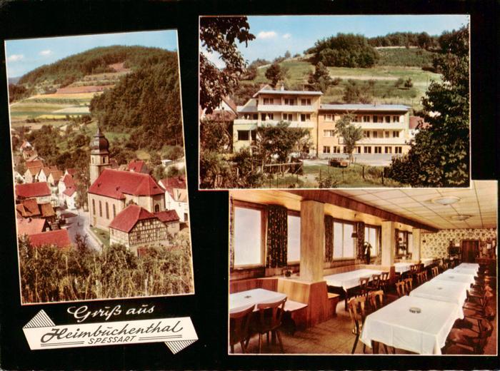 Heimbuchenthal Gasthaus Pension Zur Linde Gastraum Kirche Panorama