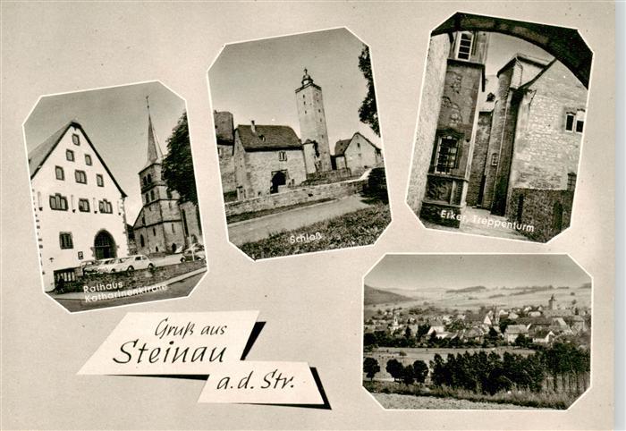 Steinau Strasse Rathaus Katharinenkirche Schloss Erker Treppenturm Panorama