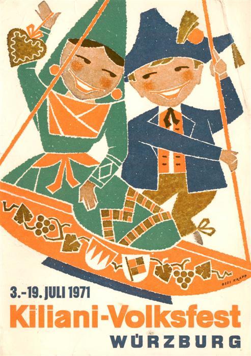 Wuerzburg Bayern Kiliani Volksfest Plakat