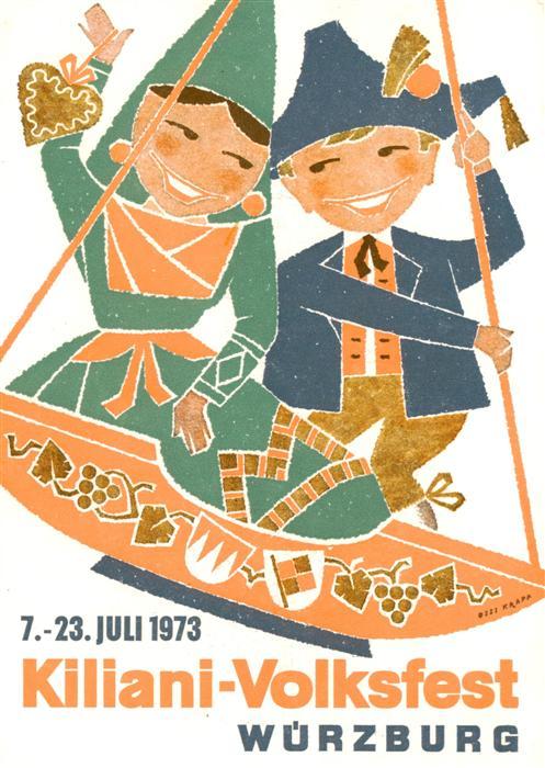 Wuerzburg Bayern Kiliani Volksfest Plakat