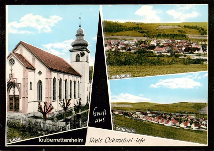 Tauberrettersheim Kirche Dorfpartie Panorama