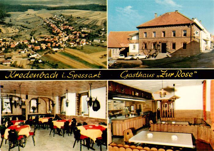 Kredenbach Unterfranken Fliegeraufnahme Gasthaus Zur Rose Gastraeume