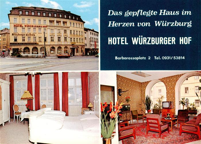 Wuerzburg Bayern Hotel Wuerzburger Hof Gastraum Gaestezimmer