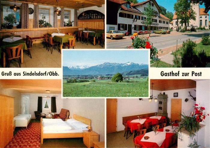Sindelsdorf Gasthof zur Post Gastraeume Gaestezimmer Panorama