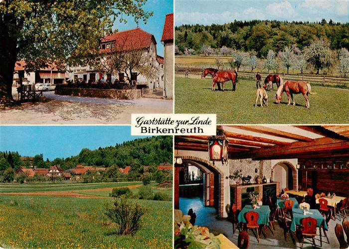 Birkenreuth Gaststaette hzur Linde Pferdekoppel Panorama Gastraum