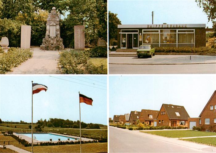 Hohenaspe Gedenkstaette Raiffeisenbank Schwimmbecken Siedlung