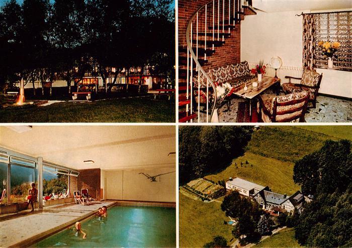 Lennestadt Haus Hilmeke Gaststube Hallenbad Fliegeraufnahme