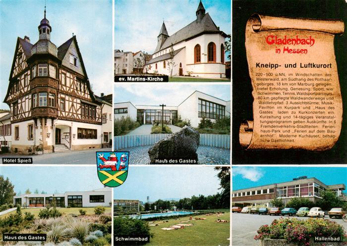 Gladenbach Hessen Hotel Spiess Ev Martins Kirche Haus des Gastes Schwimmbad Hall