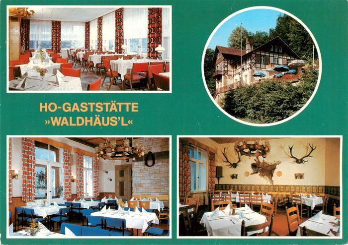 Bad Schandau HO Gaststaette Waldhaeusl Gastraum Baude Jagdzimmer