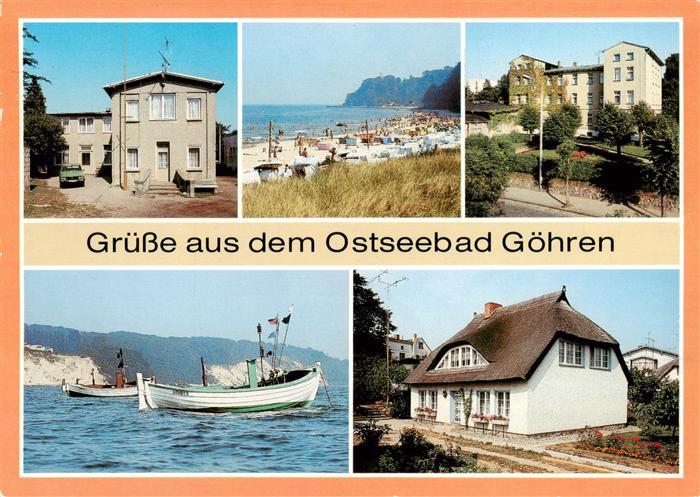 Goehren Ostseebad Ruegen Haus Buskam Strand Erholungsheim Nordstrand Fischerboo
