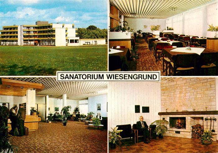 Bad Westernkotten Sanatorium Wiesengrund Speisesaal Rezeption Kaminzimmer