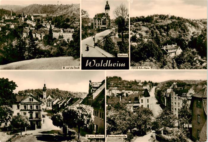 Waldheim Sachsen Stadtblick Rathaus FDGB Erholungsheim Rathaus Breitscheidstrass