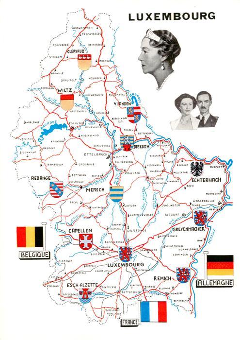 Luxembourg  Luxemburg Gebietskarte