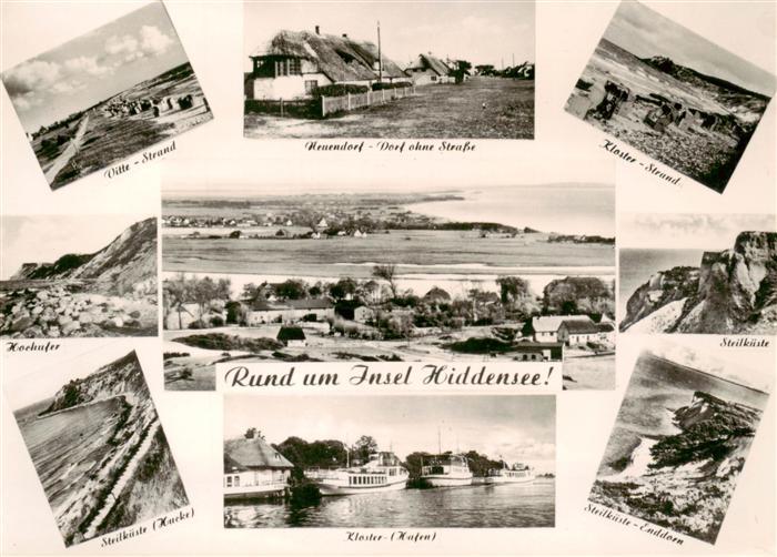 Insel Hiddensee Vitte Strand Neuendorf Kloster Hochufer Steilkueste Hafen Steilk