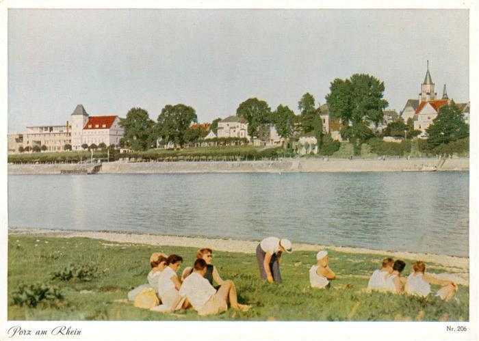 Porz Koeln Rhein Uferpartie am Rhein