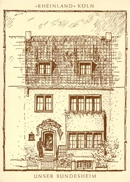 Koeln  Rhein Bundesheim Rheinland Zeichnung Kuenstlerkarte