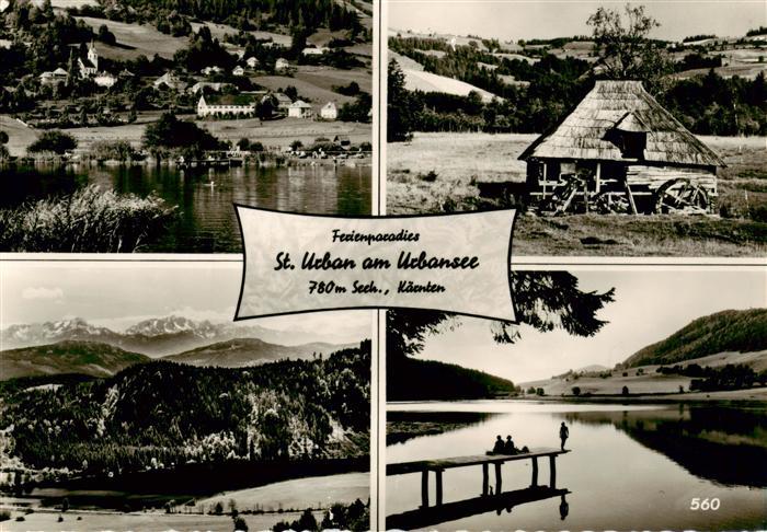 St Urban Urbansee Kaernten AT Partie am See Panorama Alpen