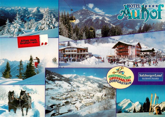 Grossarl AT Hotel Auhof Wintersportplatz Alpen Pferdeschlitten