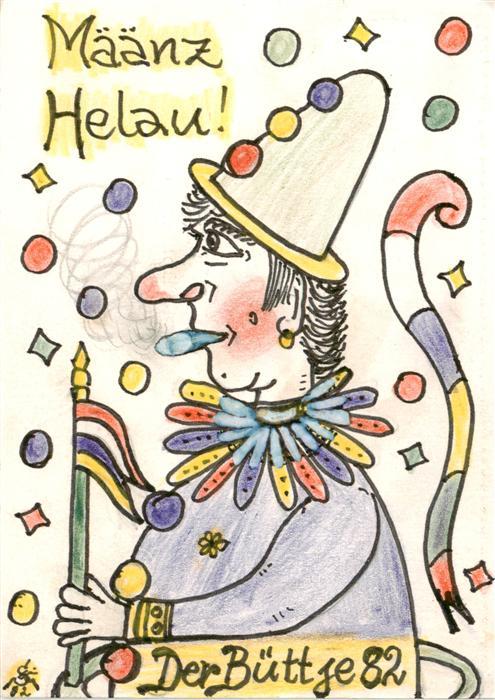 Mainz Rhein Mainzer Fastnacht Clown Kuenstlerkarte